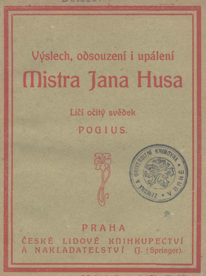 Kniha Odsouzení i upálení Mistra Jana Husa